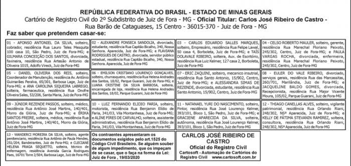 Avisos de casamentos 10 AVISOS CASAMENTOS 19 03 2 1