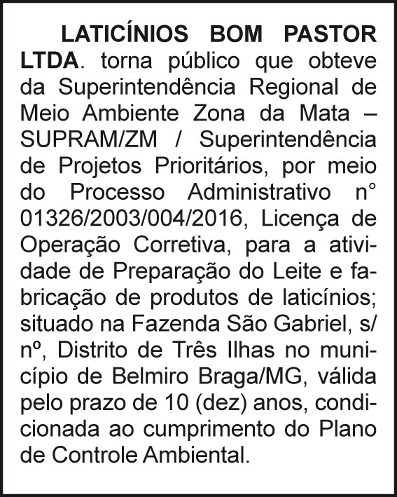 Laticínios Bom Pastor Ltda 4 1 BOM PASTOR