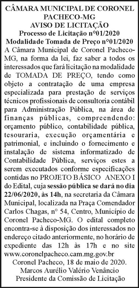 Câmara Municipal de Coronel Pacheco 4 1 CAMARA