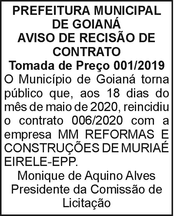 Prefeitura Municipal de Goianá 4 1 GOIANA 001