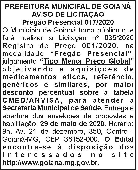 Prefeitura Municipal de Goianá 4 1 GOIANA 017