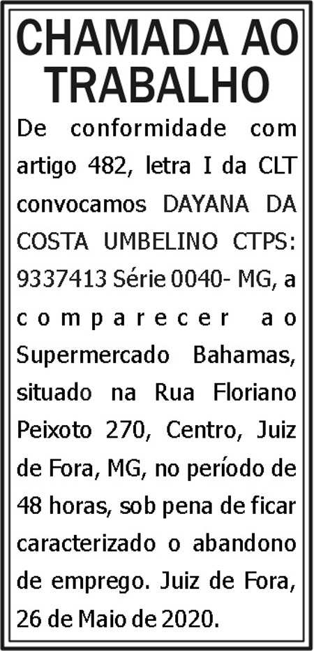 Chamada ao trabalho 4 COM DAYANA