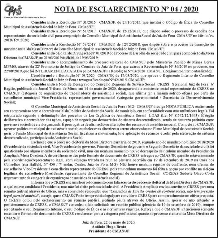 CMAS/JF - Nota de esclarecimento 4 1 CMAS JF