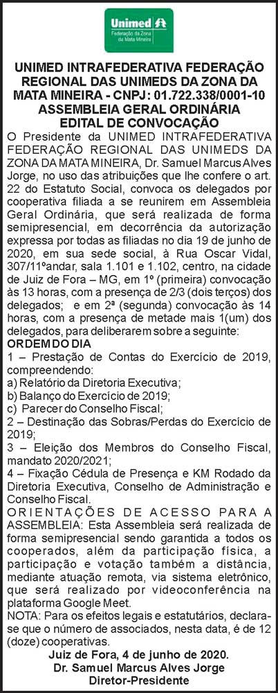 Unimed - Edital de convocação 4 1 UNI