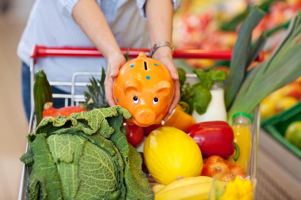 depositphotos 26947057 stock photo woman keeping piggybank in shopping