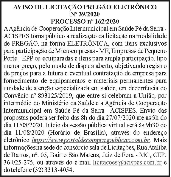 Acispes - Aviso de licitação 4 1 ACISPES 39