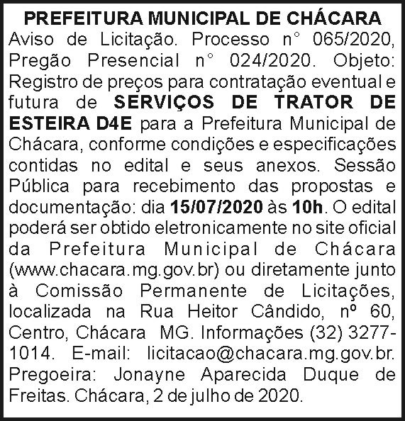 Prefeitura Municipal de Chácara 4 1 CHACARA 065