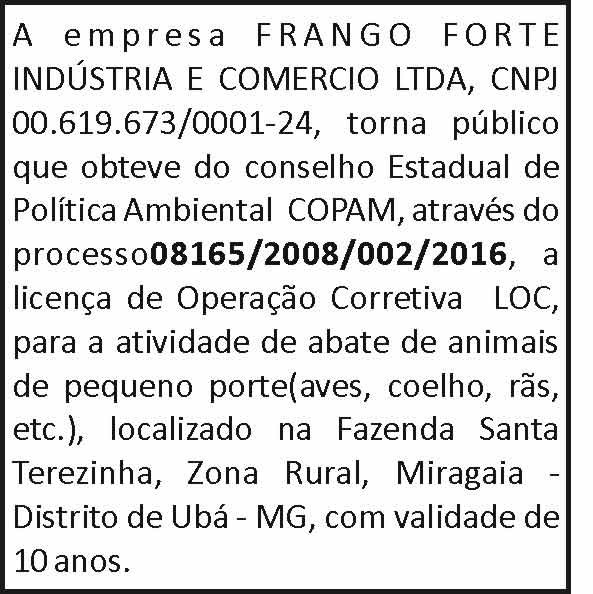 Frango forte Indústria e Comercio Ltda 4 1 FRANGO