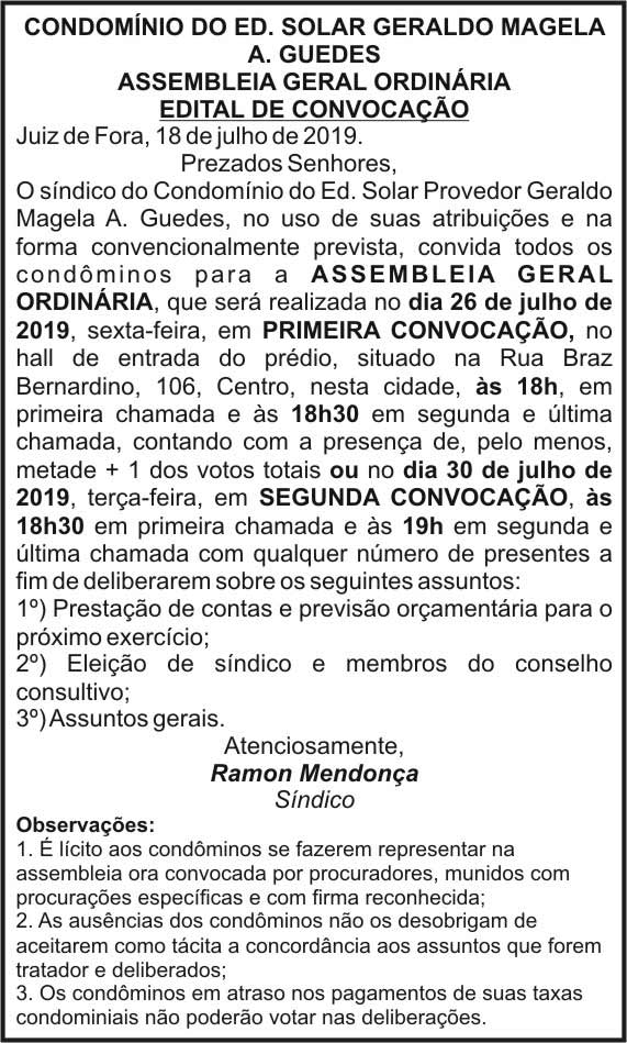 Condomínio do Ed. Solar Geraldo Magela A. Guedes 4 1 MAGELA