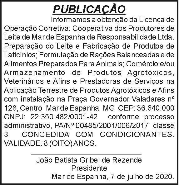 Licença de Operação Corretiva 4 1 MARESP