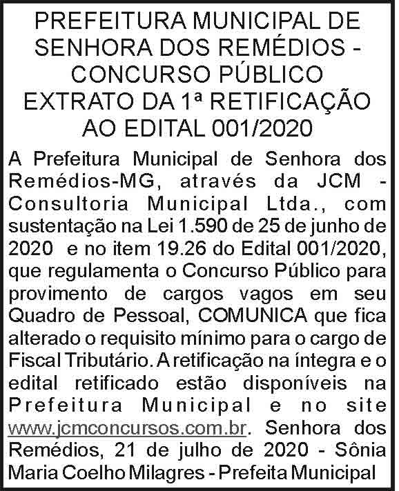 Prefeitura Municipal de Senhora dos Remédios 4 1 REMEDIOS