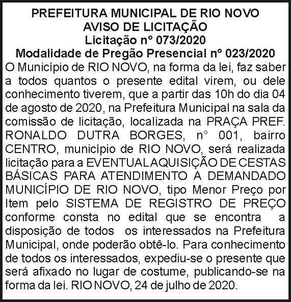 Prefeitura de Rio Novo 4 1 RIO NOVO 073