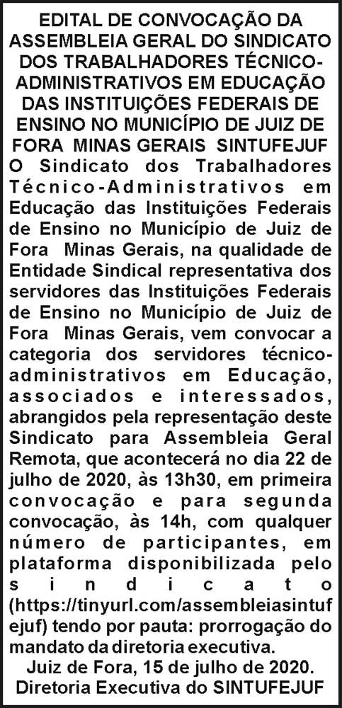 Sintufejuf - Edital de convocação 4 1 SINTUFEJUF