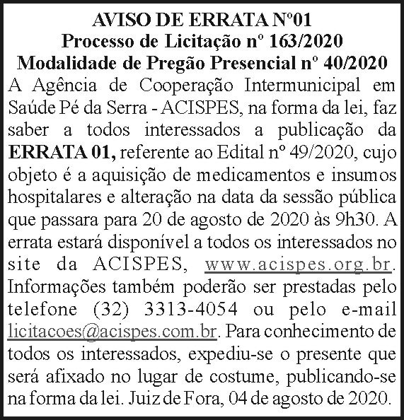 Acispes nº 168/2020 4 1 ACISPES 01