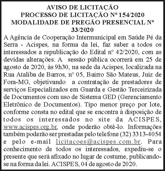 Acispes - Processo de licitação 4 1 ACISPES 154