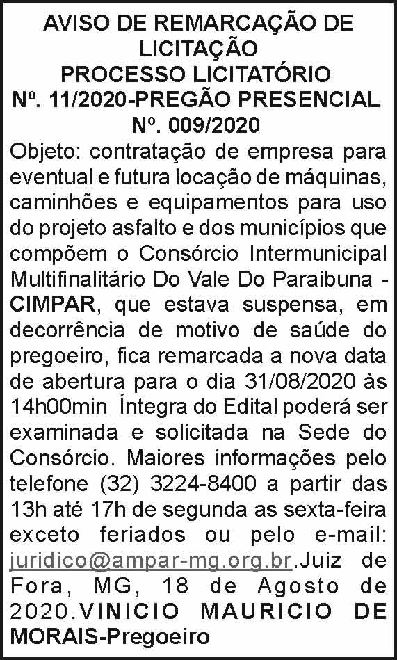 Aviso de remarcação de licitação 4 1 CIMPAT 13