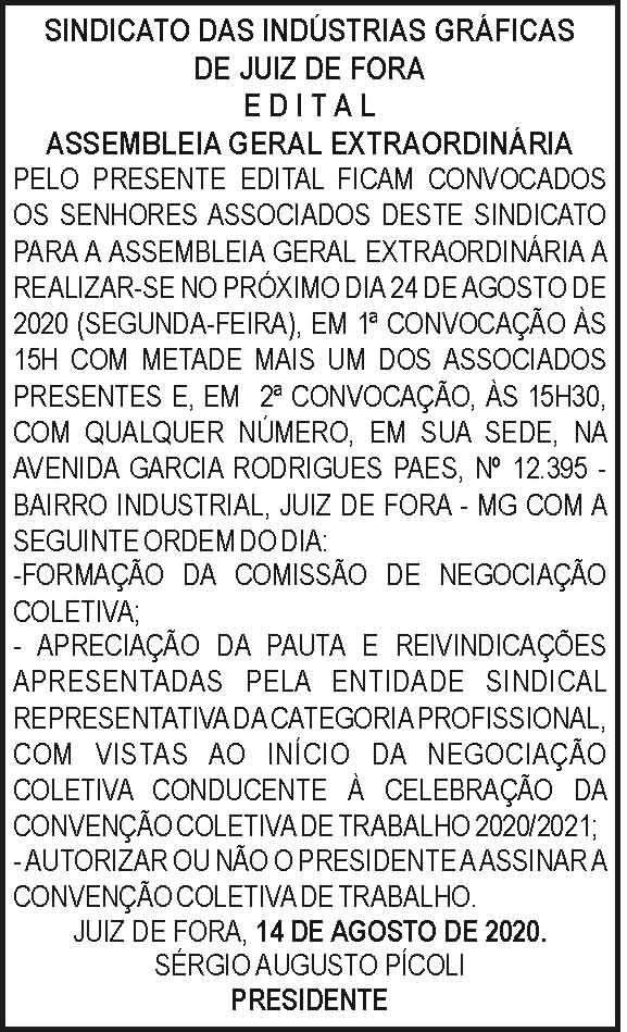 Sindicato das indústria gráficas de Juiz de Fora 4 1 GRAFICA