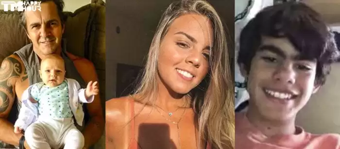 Jésus Grázzia com os filhos Antonella Maria e Gustavo