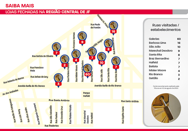 mapa lojas fechadas