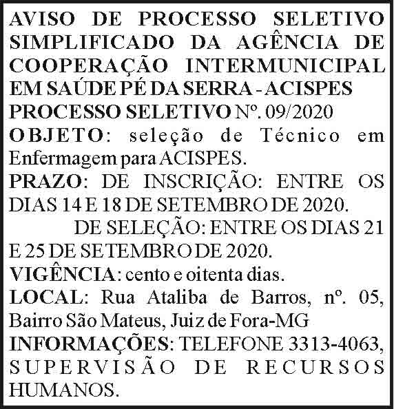 Processo seletivo - ACISPES 4 1 ACISPES 09