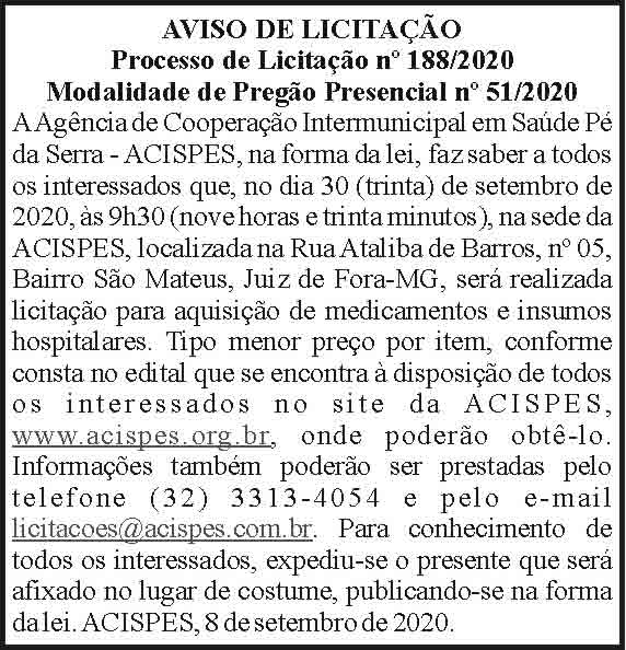 Licitação - ACISPES 4 1 ACISPES 188