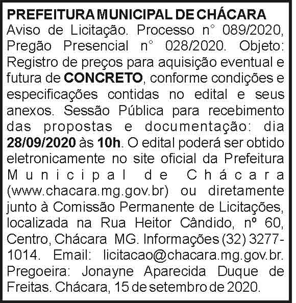 Prefeitura Municipal de Chácara 4 1 CHACARA 089