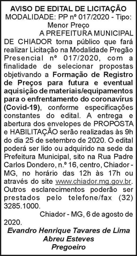 Prefeitura Municipal de Chiador 4 1 CHIADOR 017