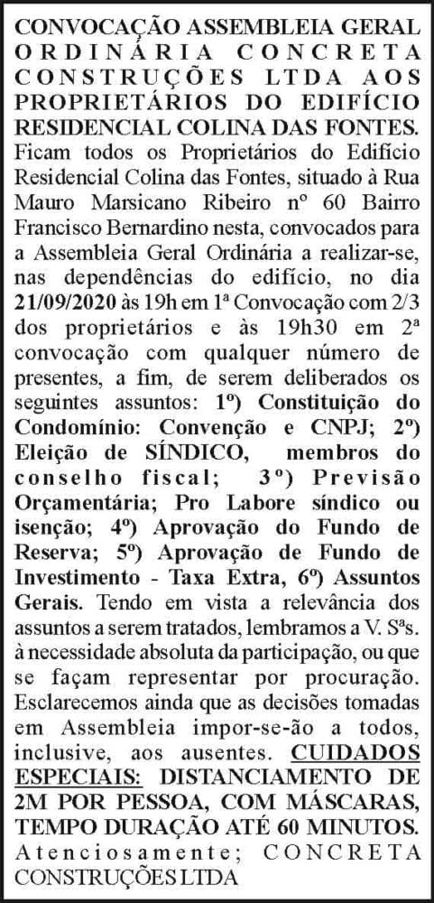 Proprietários do Edifício Residencial Colina das Fontes 4 1 CONCRETA