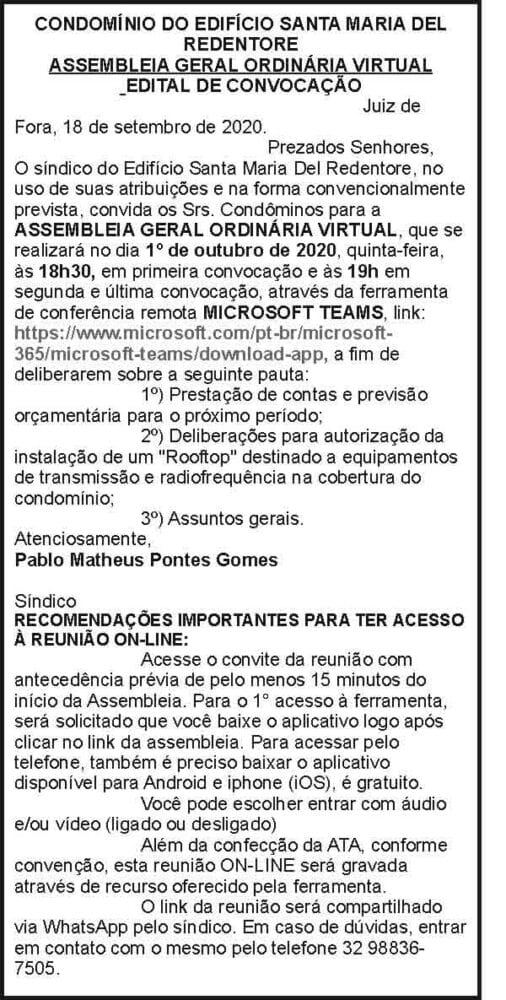 Condomínio do Edifício Santa Maria Del Redentore 4 1 DEL REDENTORE
