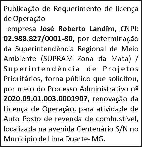 Requerimento de licença de operação 4 1 LANDIM