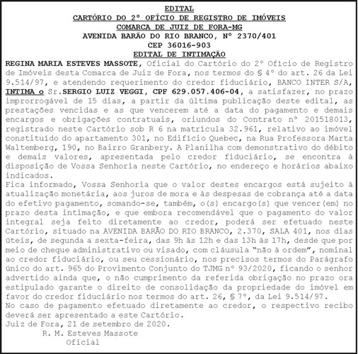 Edital Cartório do 2 Ofício de Registro de Imóveis JF-MG 4 1 SERGIO 1
