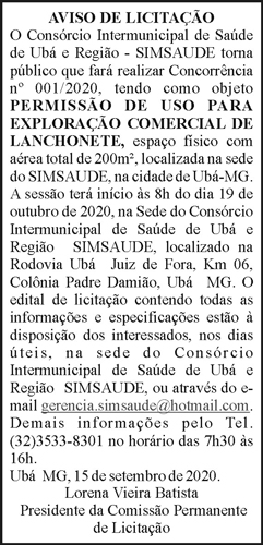 Aviso de Licitação 4 1 SIMSAUDE