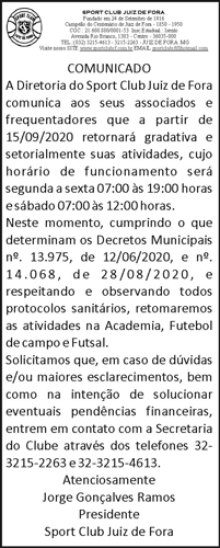 Comunicado Sport 4 sport dia 11