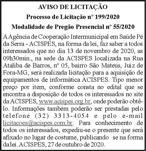 Aviso de Licitação N199/2020 4 1 ACISPES 199
