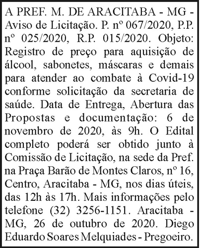 A Pref. M. de Aracitaba -MG- 4 1 ARACITABA 067