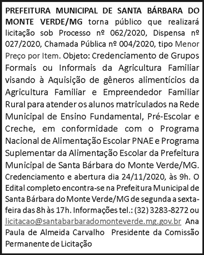 Prefeitura Municipal de Santa Bárbara do Monte Verde 4 1 BARBARA 062