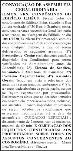 Convocação Assembleia Geral Ordinária 4 1 ILHES