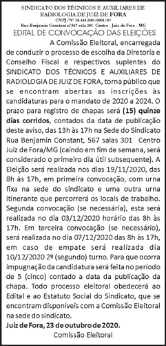 Edital de Convocação das Eleições 4 1 RADIOLOGIA