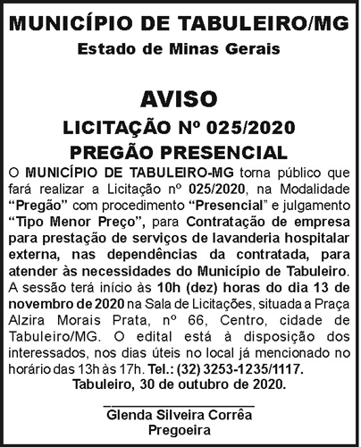 Município de Tabuleiro/MG 4 1 TABULEIRO 025