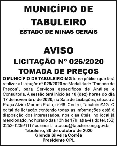 Município de Tabuleiro/MG 4 1 TABULEIRO 026