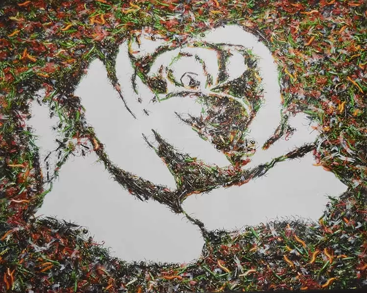 Vik Muniz The White Rose Monades Series 2003 – impressão sobre papel 1107 por 1376 cm com moldura Foto Gustavo Tempone UFJF