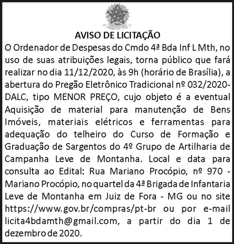 Aviso de Licitação 4 1 4BDA 032