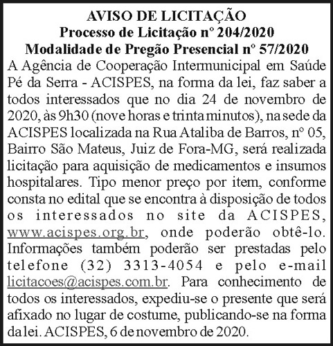 Aviso de licitação 4 1 ACISPES 204