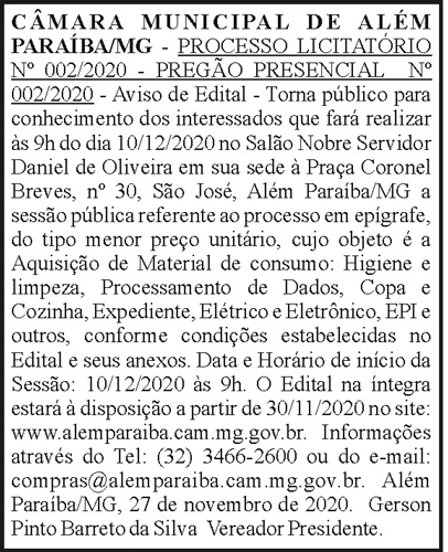 Câmara Municipal de Além Paraíba-MG 4 1 ALEM PARAIBA