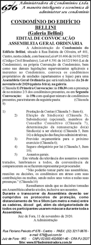 Edital de Convocação Condomínio do Edifício Bellini 4 1 BELLINE