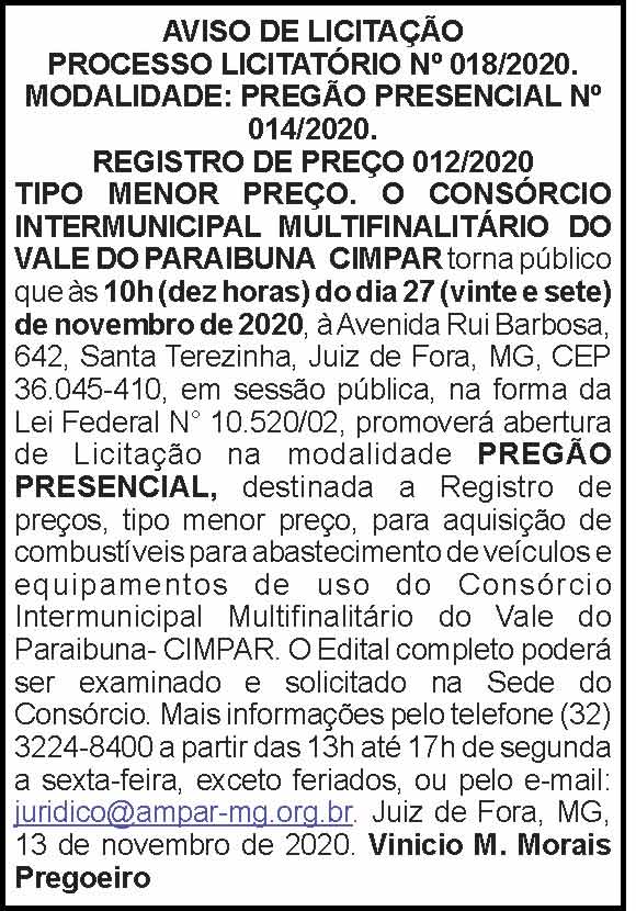 CIMPAR - Licitação 4 1 CIMPAR 018