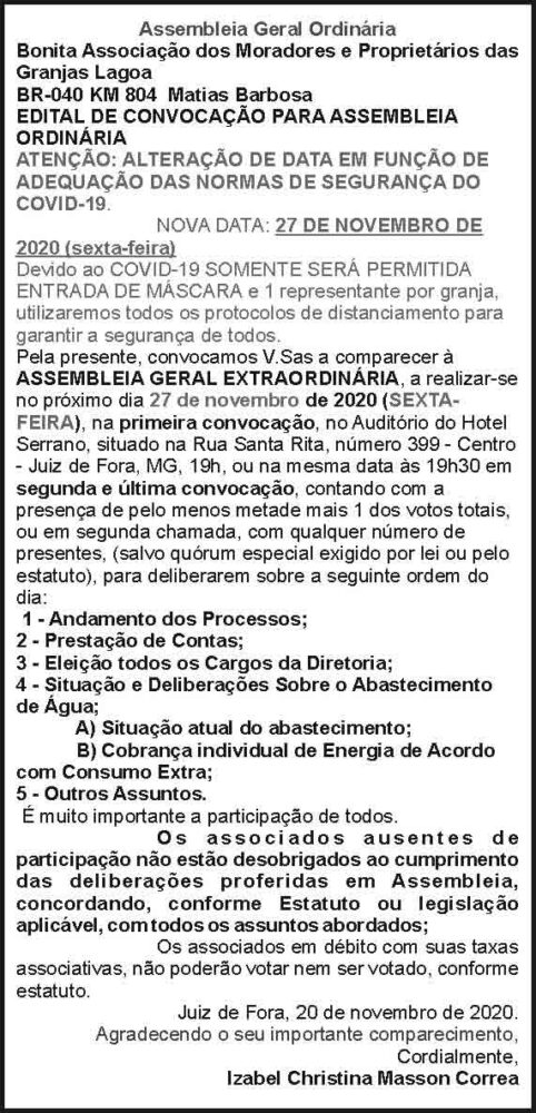 Assembleia Geral Ordinária 4 1 GRANJAS LAGOA 1