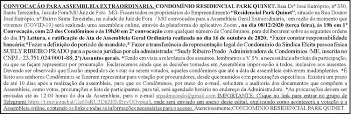 Convocação para Assembleia Geral 4 1 QUINET