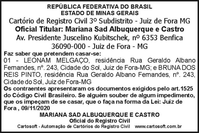Cartório de Registro Civil 4 editais 10