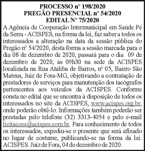 Processo N198-2020 Pregão Presencial N54-2020 4 1 ACISPES 198